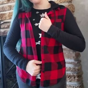 Buffalo Check Hooded Shirt